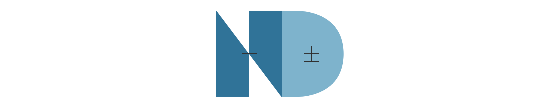 A blue logo with the letters ND signifying Natalie Dance bookkeeping